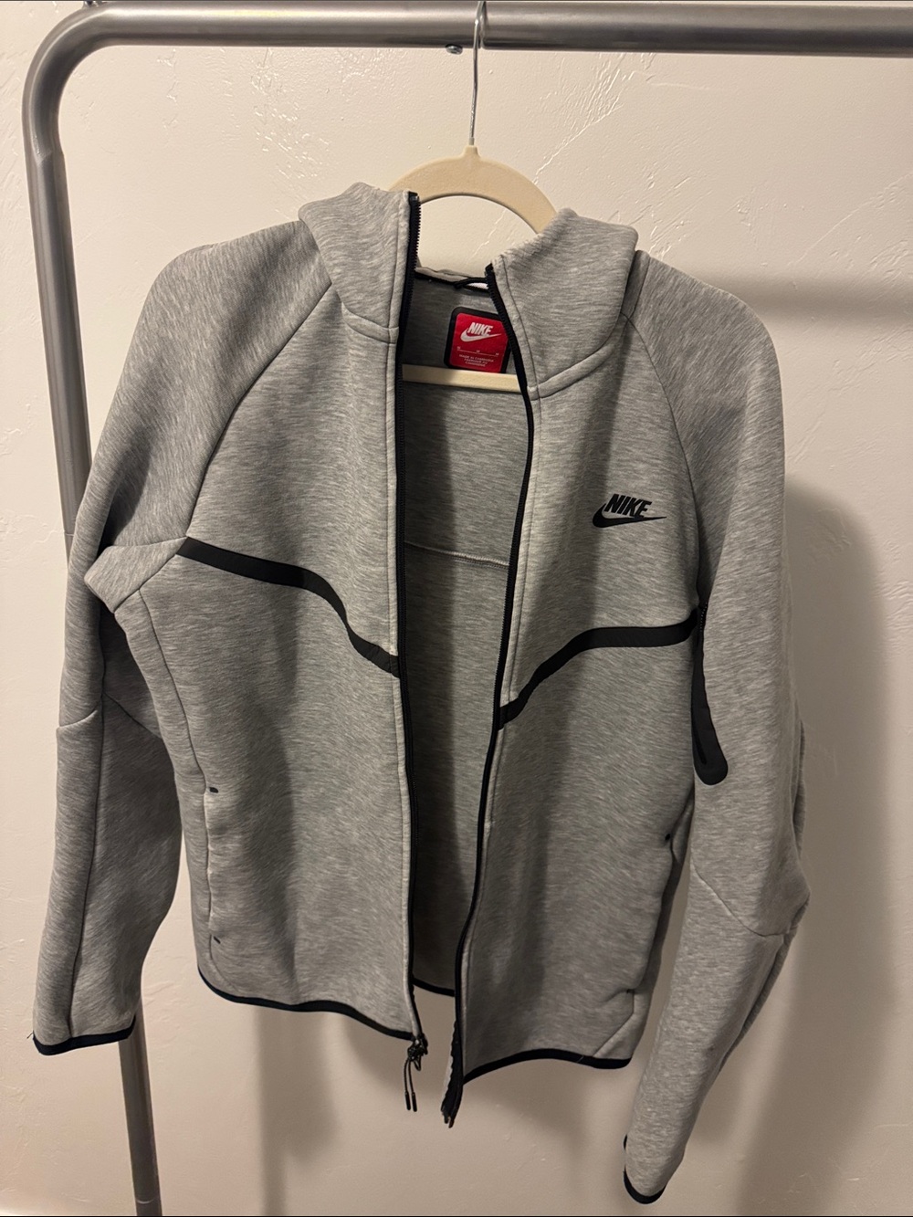 Nike Tech Light Gray Performance Jacket with Black Accents